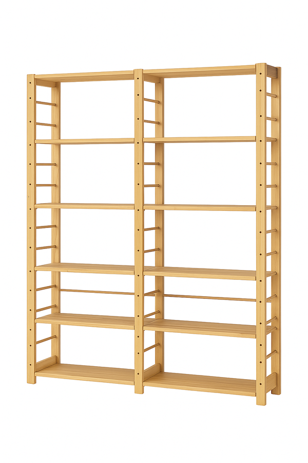 2 Bay 6 Level Pine Hout Modulêre DIY Boek liasseer rak