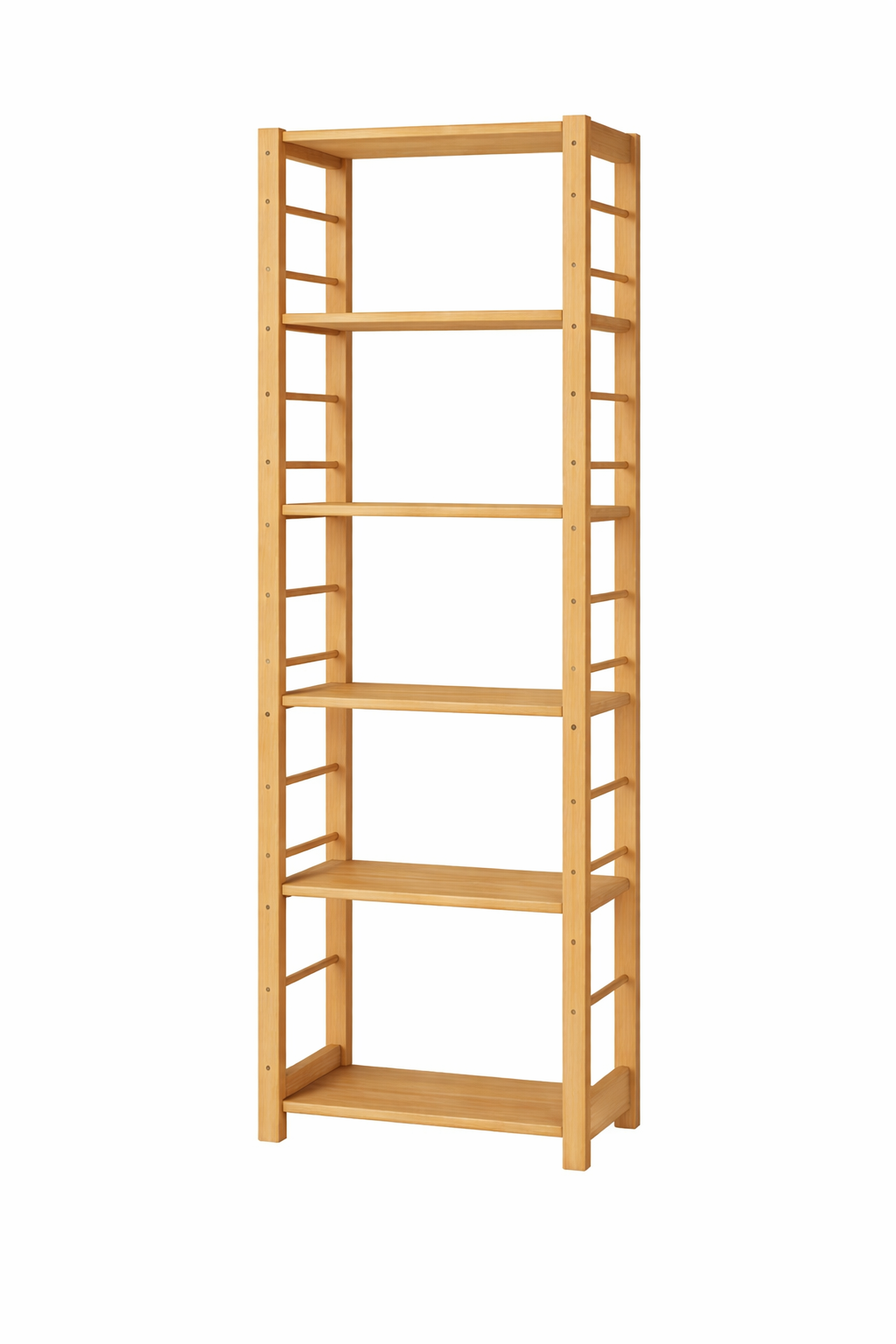 1 Bay 6 Level Pine Wooden Modular DIY Book Filing Shelf
