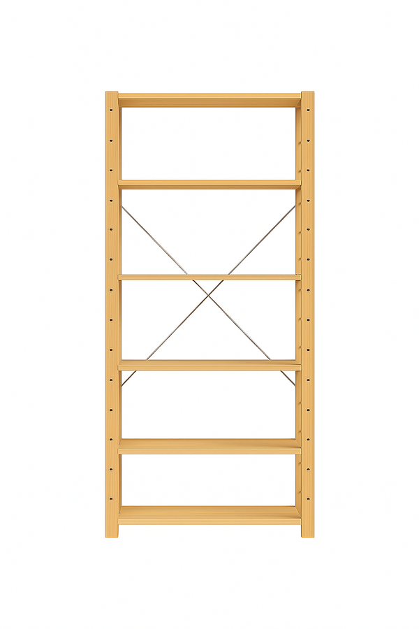 1 Bay 6 Level Pine Hout Modulêre DIY Boek liasseer rak