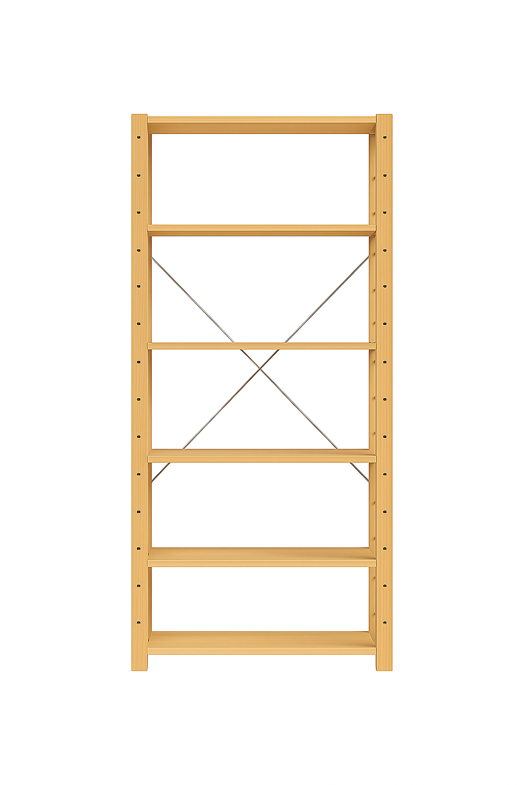 1 Bay 6 Level Pine Hout Modulêre DIY Boek liasseer rak