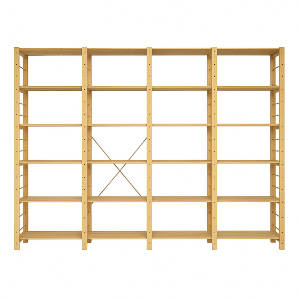 4 Bay 6 Level Pine Hout Modulêre DIY Boek liasseer rak