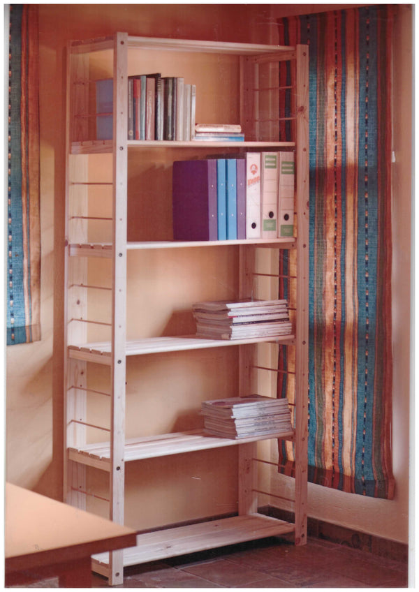 1 Bay 6 Level Pine Wooden Modular DIY Book Filing Shelf - Garage Guys