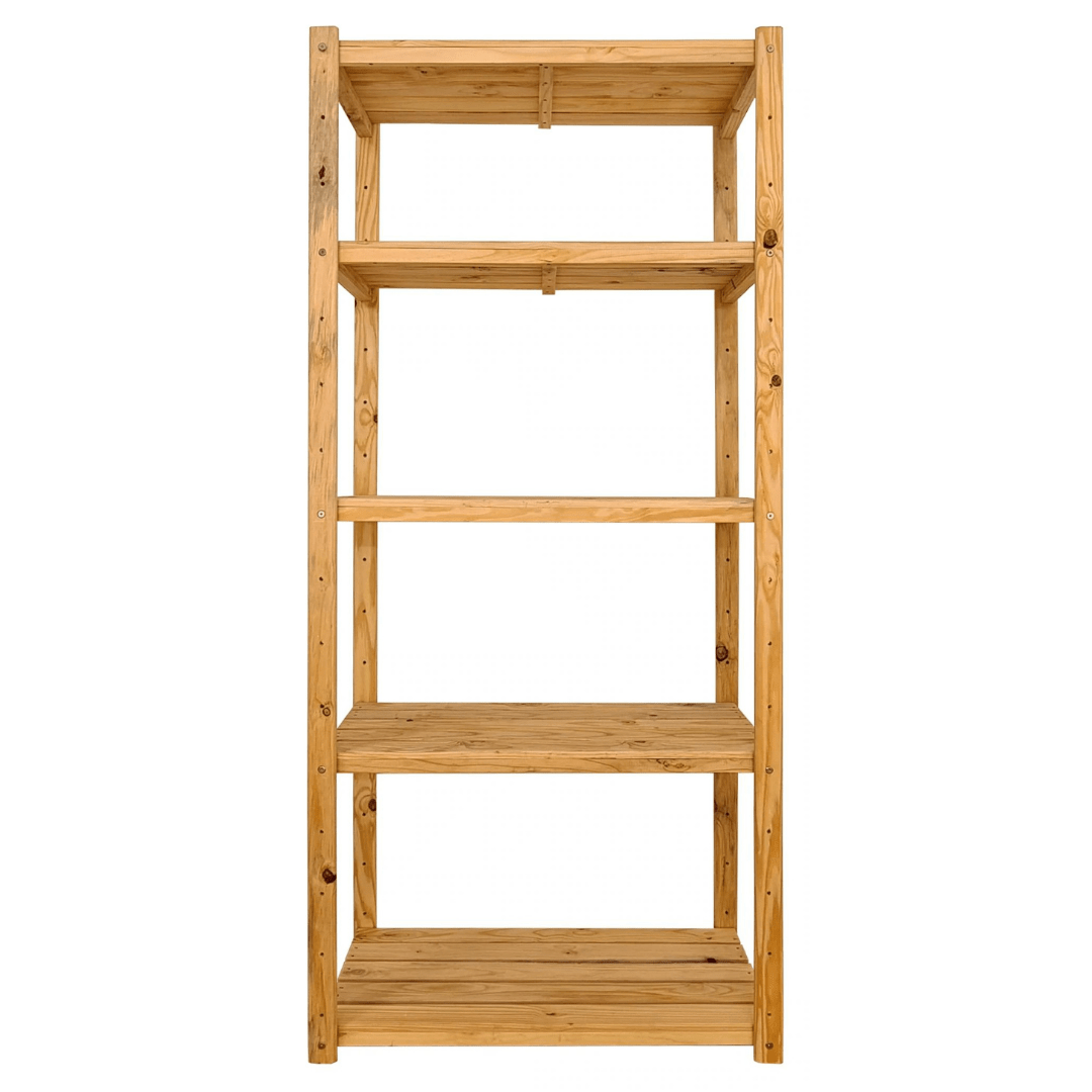 1 Bay DIY Wooden Shelf with 5 levels of Shelves (2.1m High) - Garage Guys