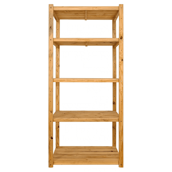 1 Bay DIY Wooden Shelf with 5 levels of Shelves (2.1m High) - Garage Guys
